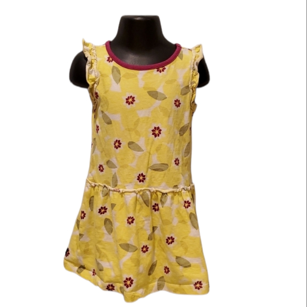 Tea Collection Yellow Floral Lemon Sleeveless Dress 3T